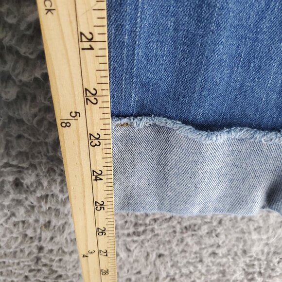 Denim & Co Jeans Womens 20W Blue Straight-Leg Stretch Denim Cuffed Ankle - Picture 8 of 12